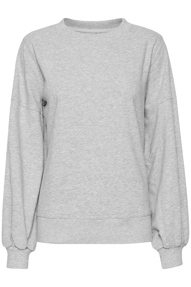 Grey melange Sweatshirt fra Ichi – Køb Grey melange Sweatshirt fra str ...