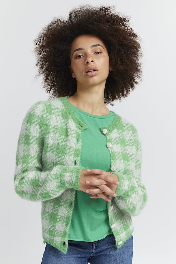 Kelly Green Knitted cardigan fra Ichi – Køb Kelly Green Knitted ...