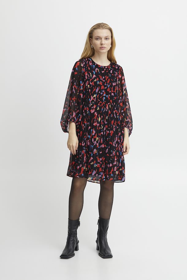 Poppy Red Print Mix 1 Dress fra Ichi – Køb Poppy Red Print Mix 1 Dress ...